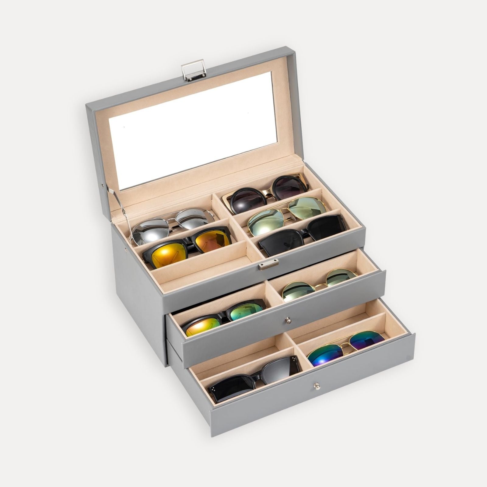 Leather Sunglasses Organizer Box