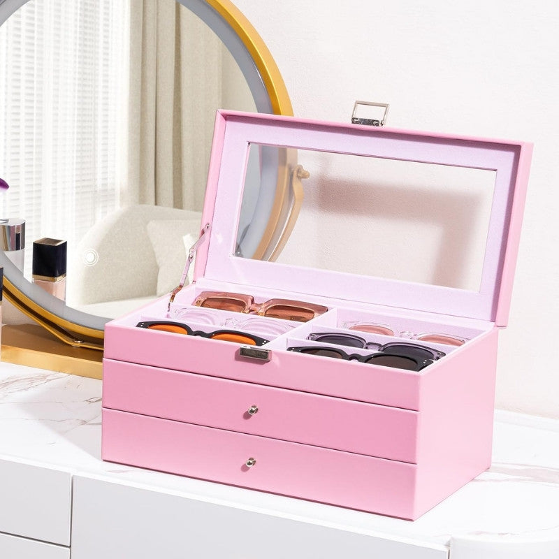 Leather Sunglasses Organizer Box