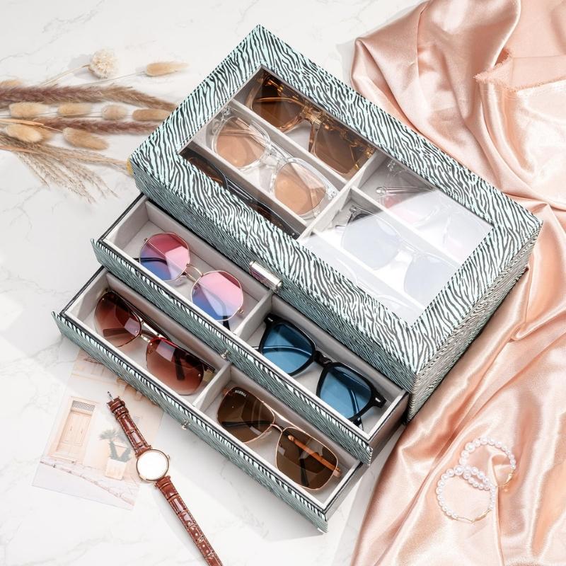 Leather Sunglasses Organizer Box