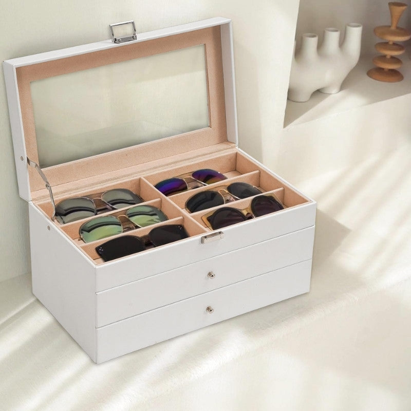 Leather Sunglasses Organizer Box