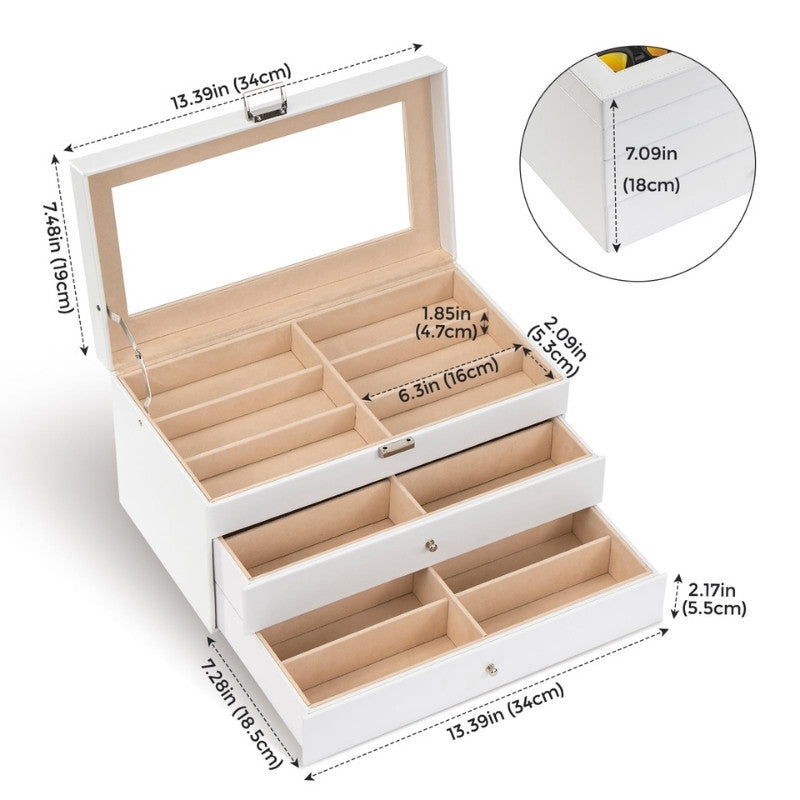 Leather Sunglasses Organizer Box