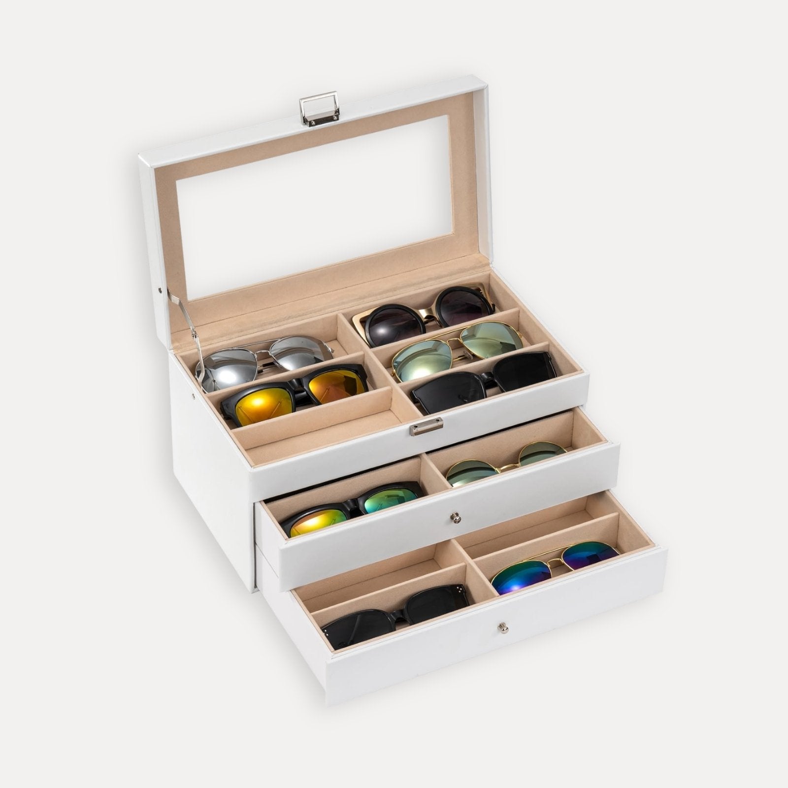 Leather Sunglasses Organizer Box