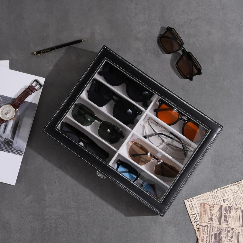 Leather Sunglasses Organizer Box