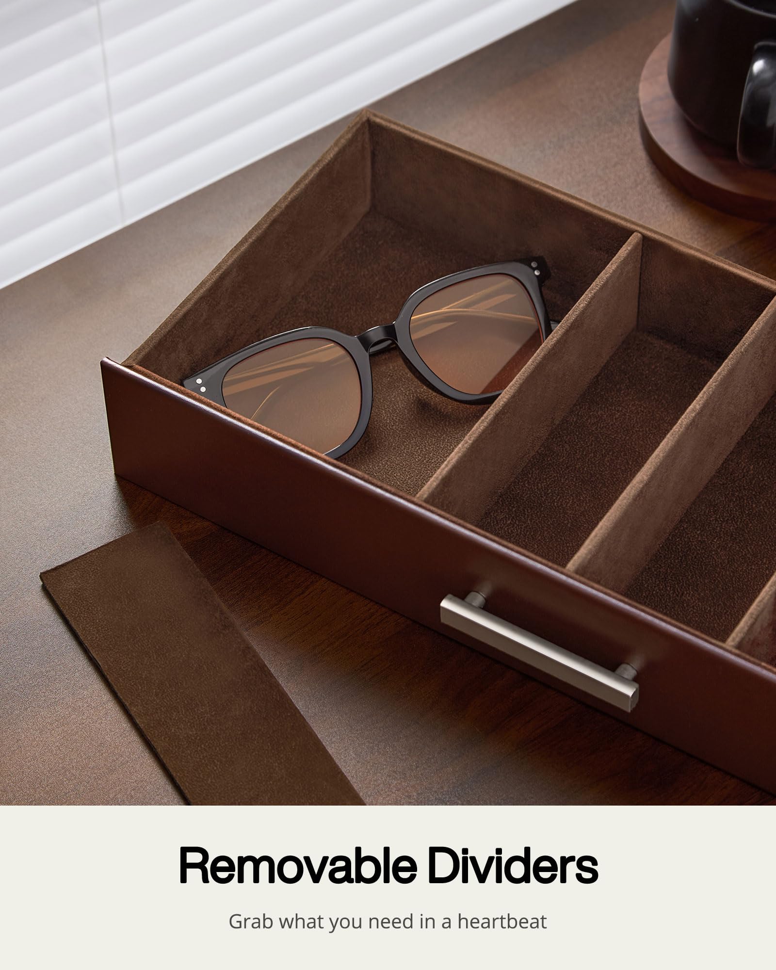 Glasses & Sunglasses Organizer Box with Clear Glass Lid