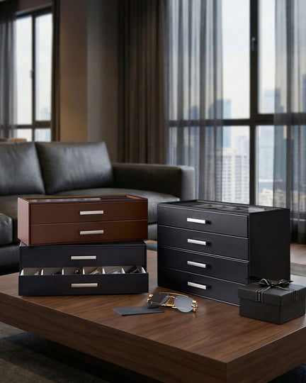 Glasses & Sunglasses Organizer Box with Clear Glass Lid