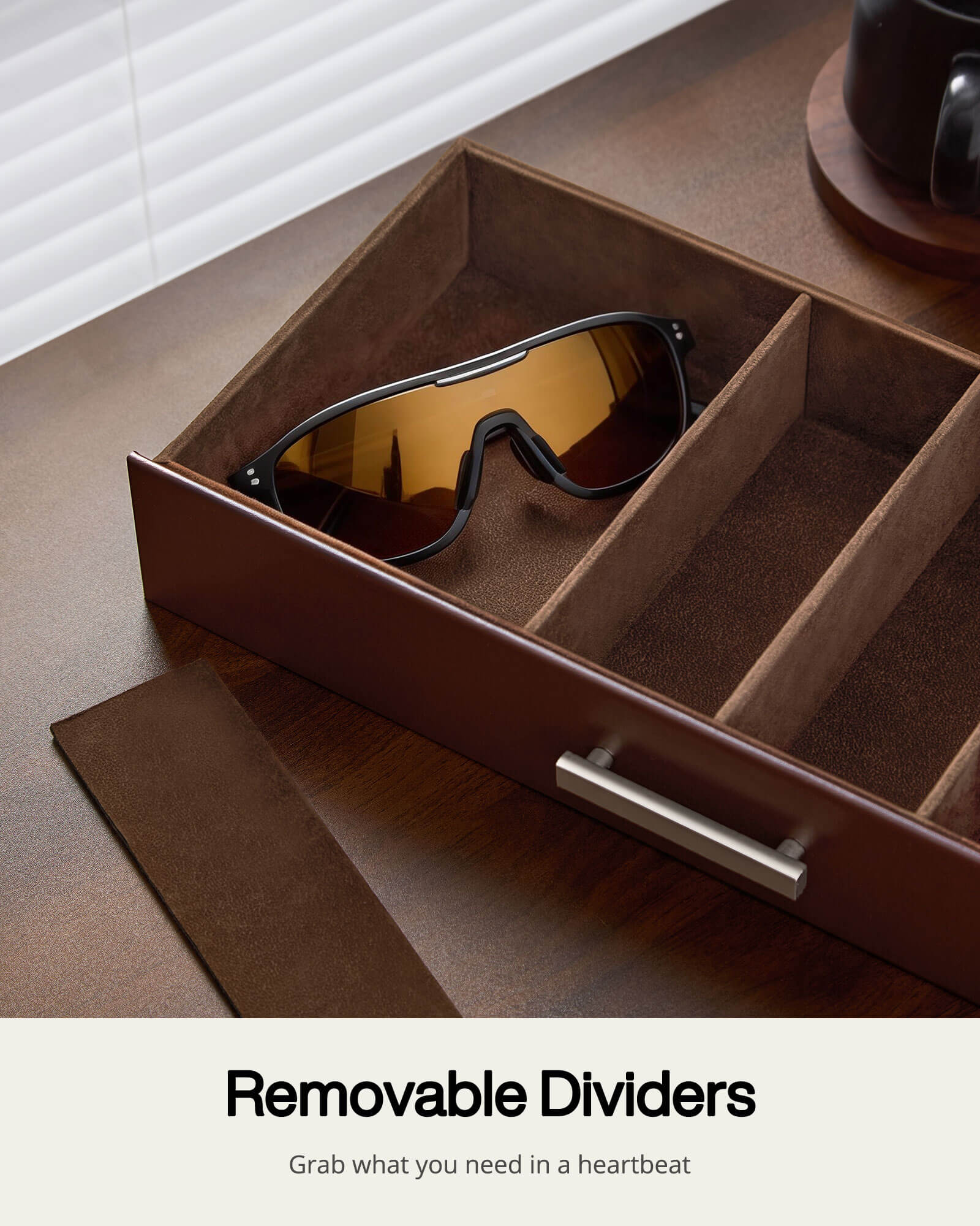Glasses & Sunglasses Organizer Box with Clear Glass Lid
