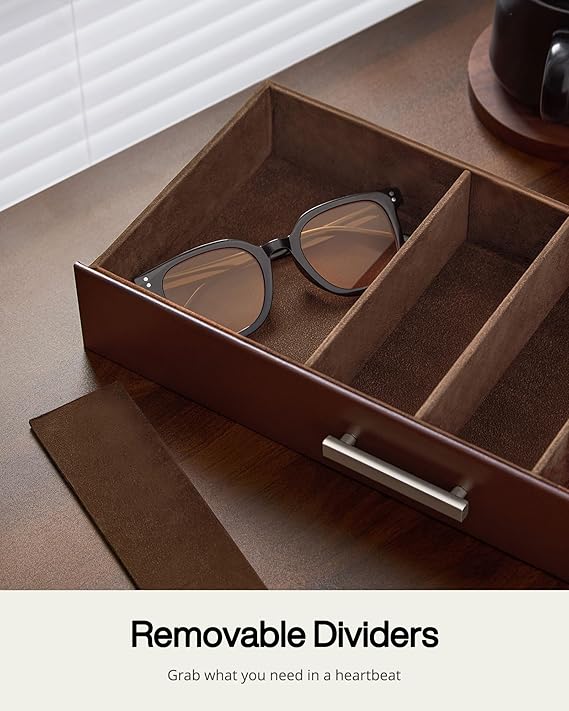 Glasses & Sunglasses Organizer Box with Clear Glass Lid