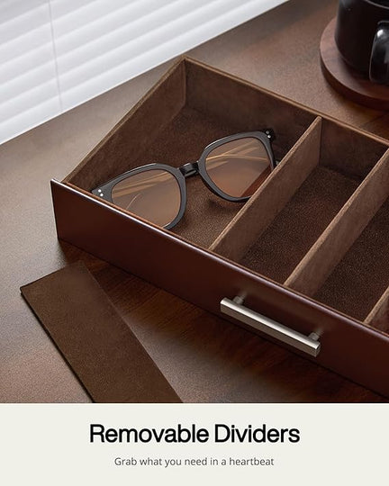 Glasses & Sunglasses Organizer Box with Clear Glass Lid