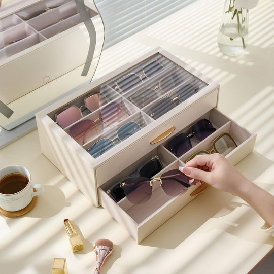 PU Eyewear Storage Box with Drawer