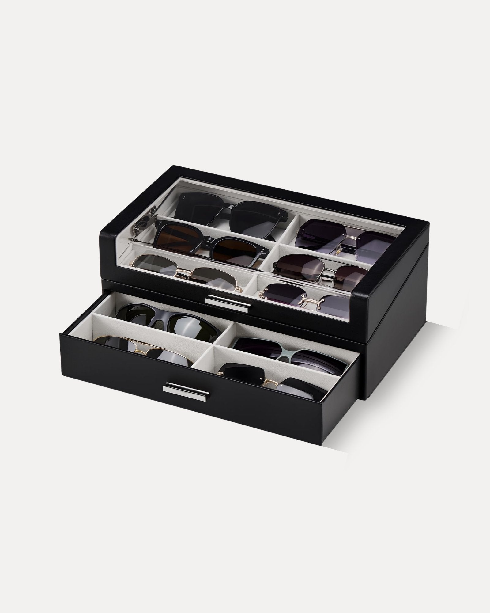 Wooden Sunglasses Box with Clear Top Window