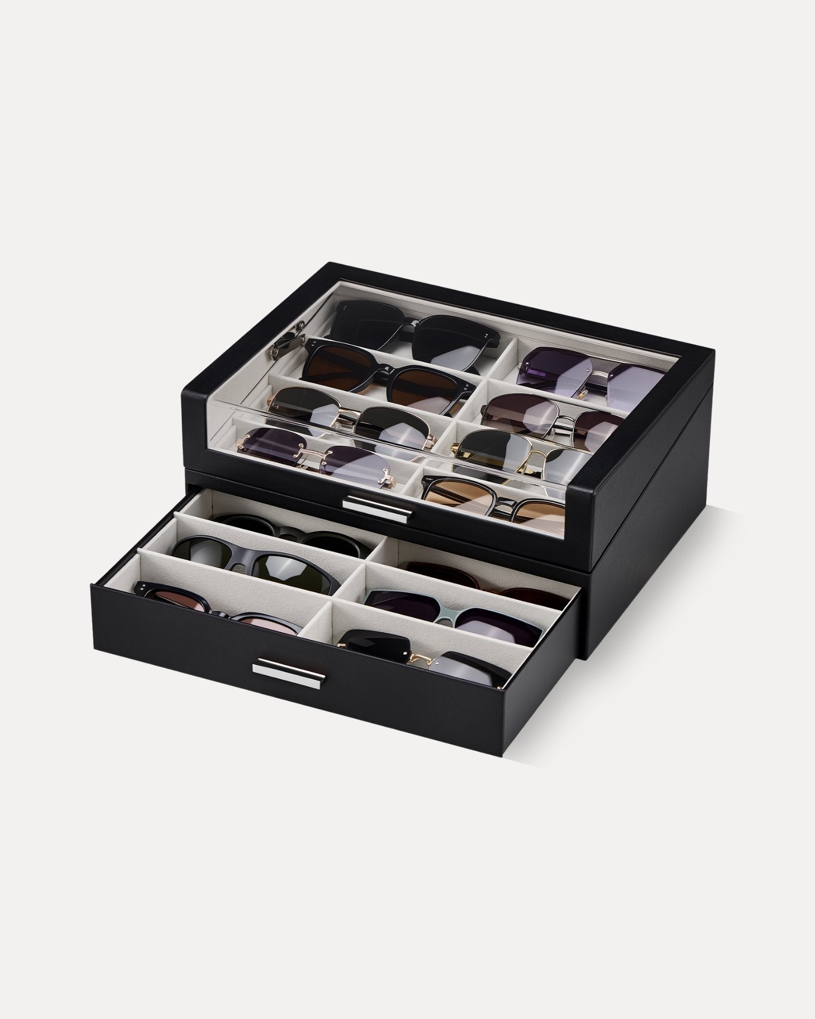 Wooden Sunglasses Box with Clear Top Window