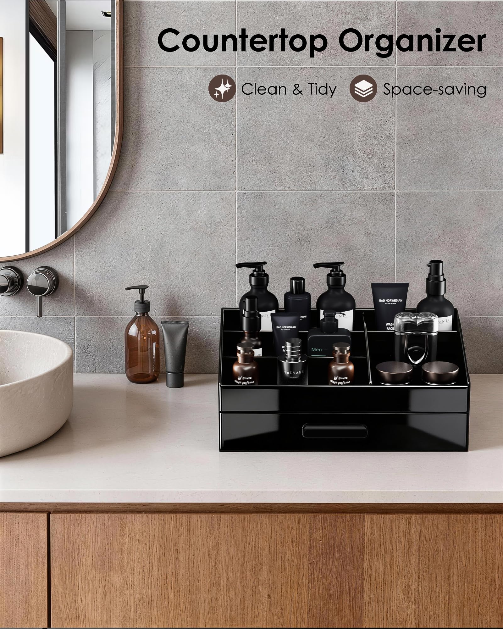 Acrylic Countertop Storage Box with Drawer