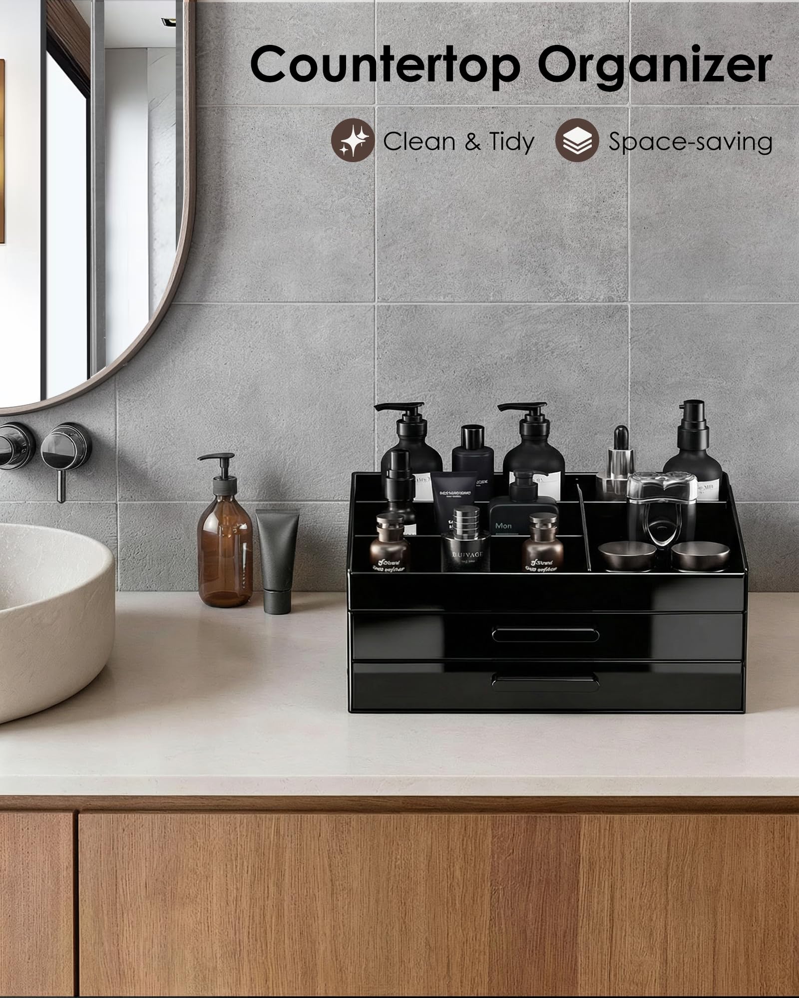 Acrylic Countertop Storage Box with Drawer