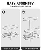 Wooden T-Bar Jewelry Organizer Stand