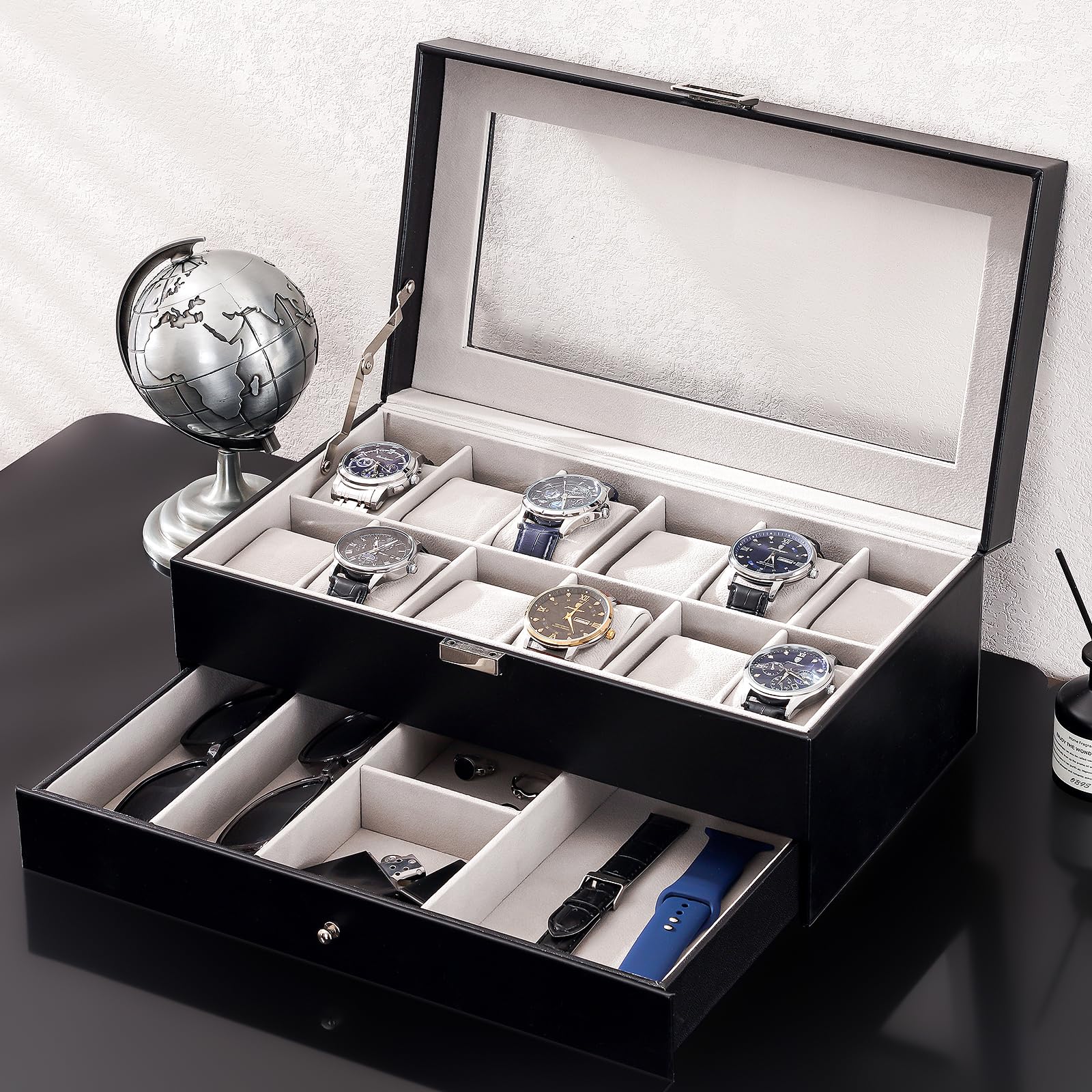 2-Layer PU Leather Watch Case for Watches & Accessories