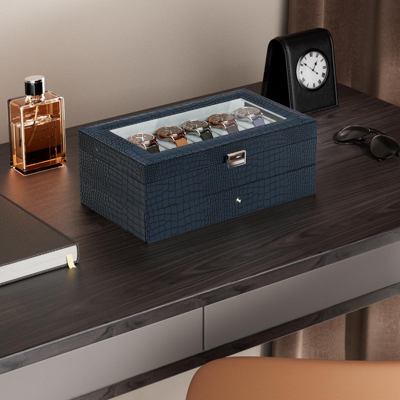 2-Layer PU Leather Watch Case for Watches & Accessories