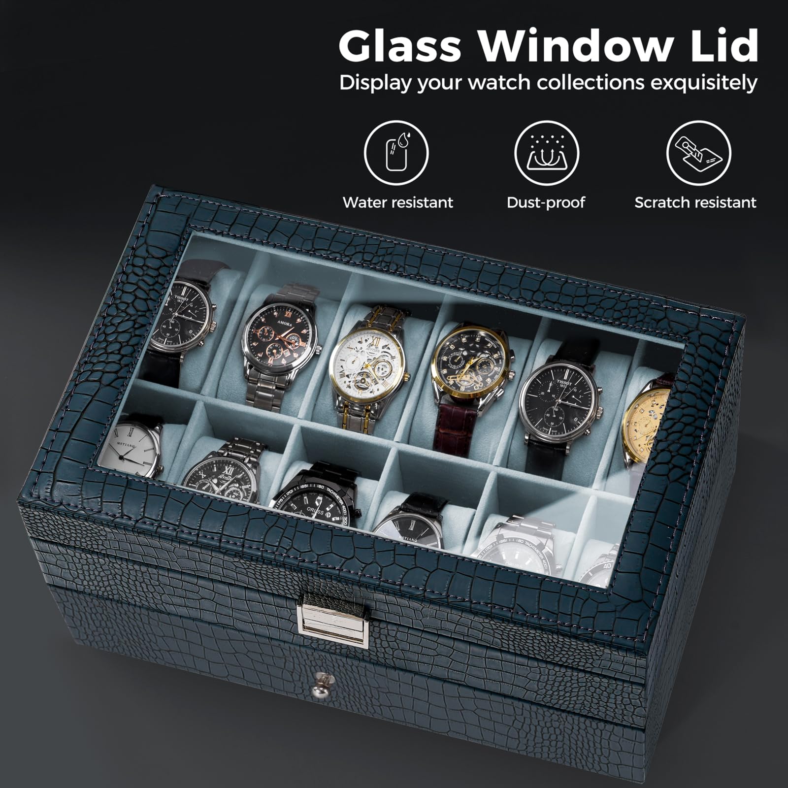 2-Layer PU Leather Watch Case for Watches & Accessories