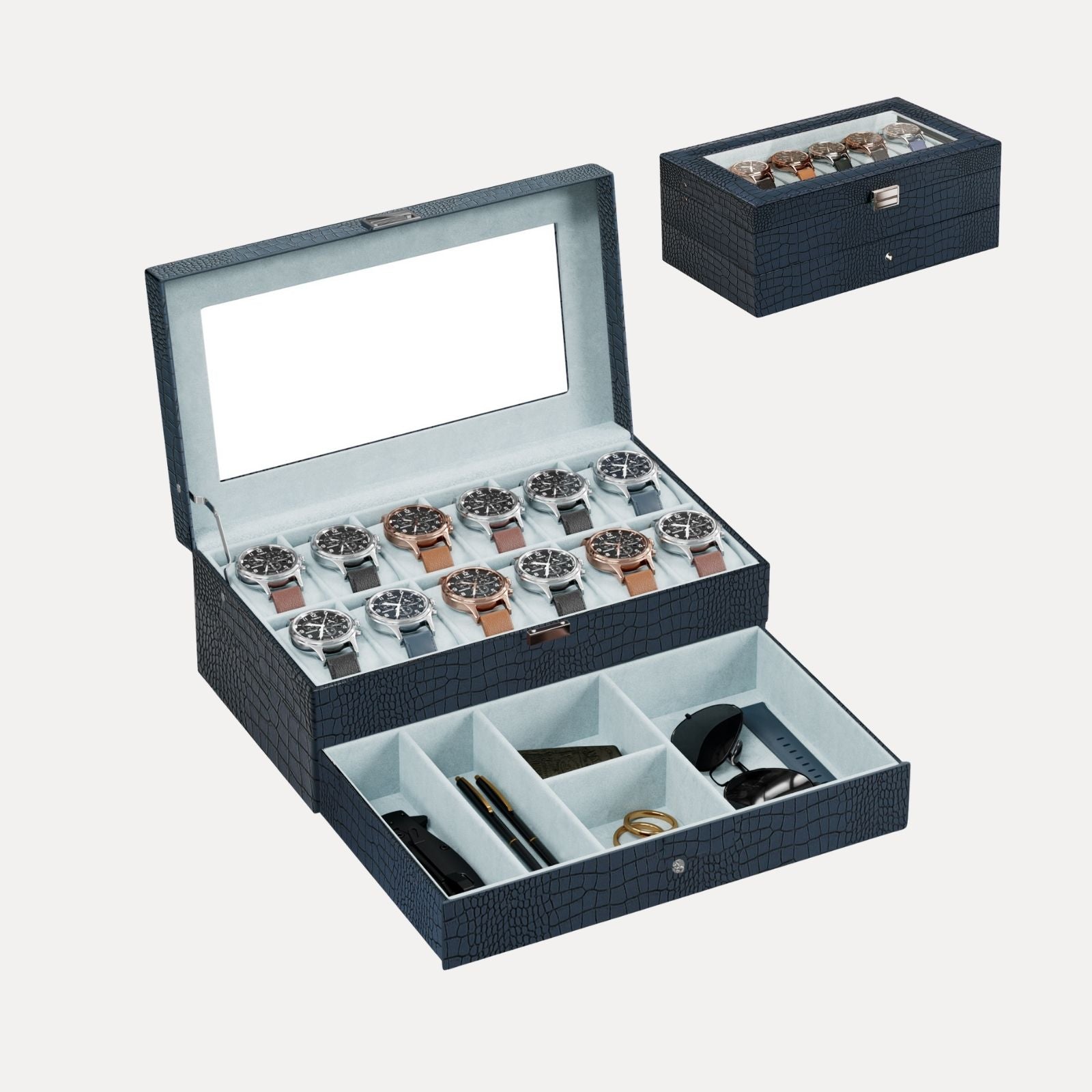 2-Layer PU Leather Watch Case for Watches & Accessories