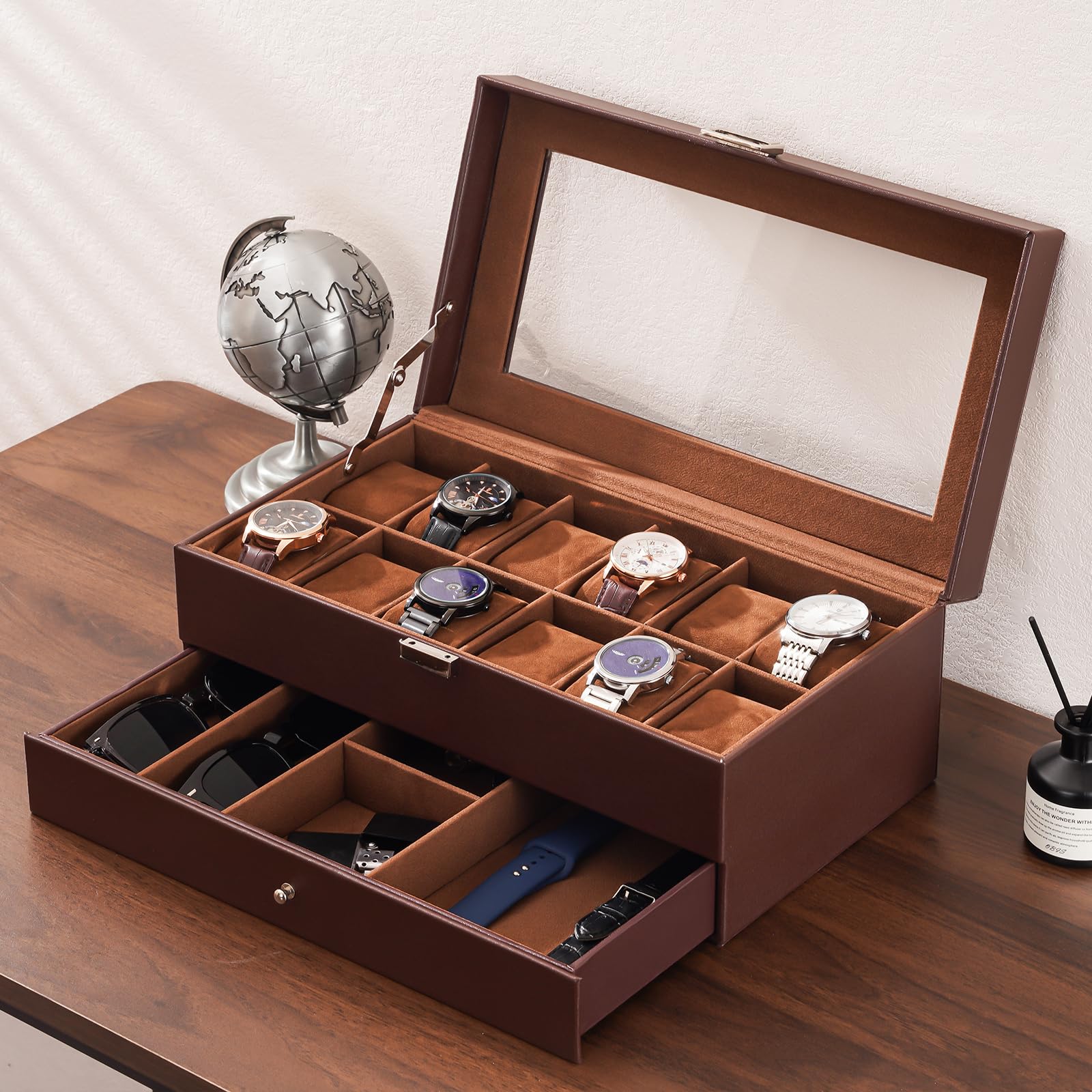 2-Layer PU Leather Watch Case for Watches & Accessories