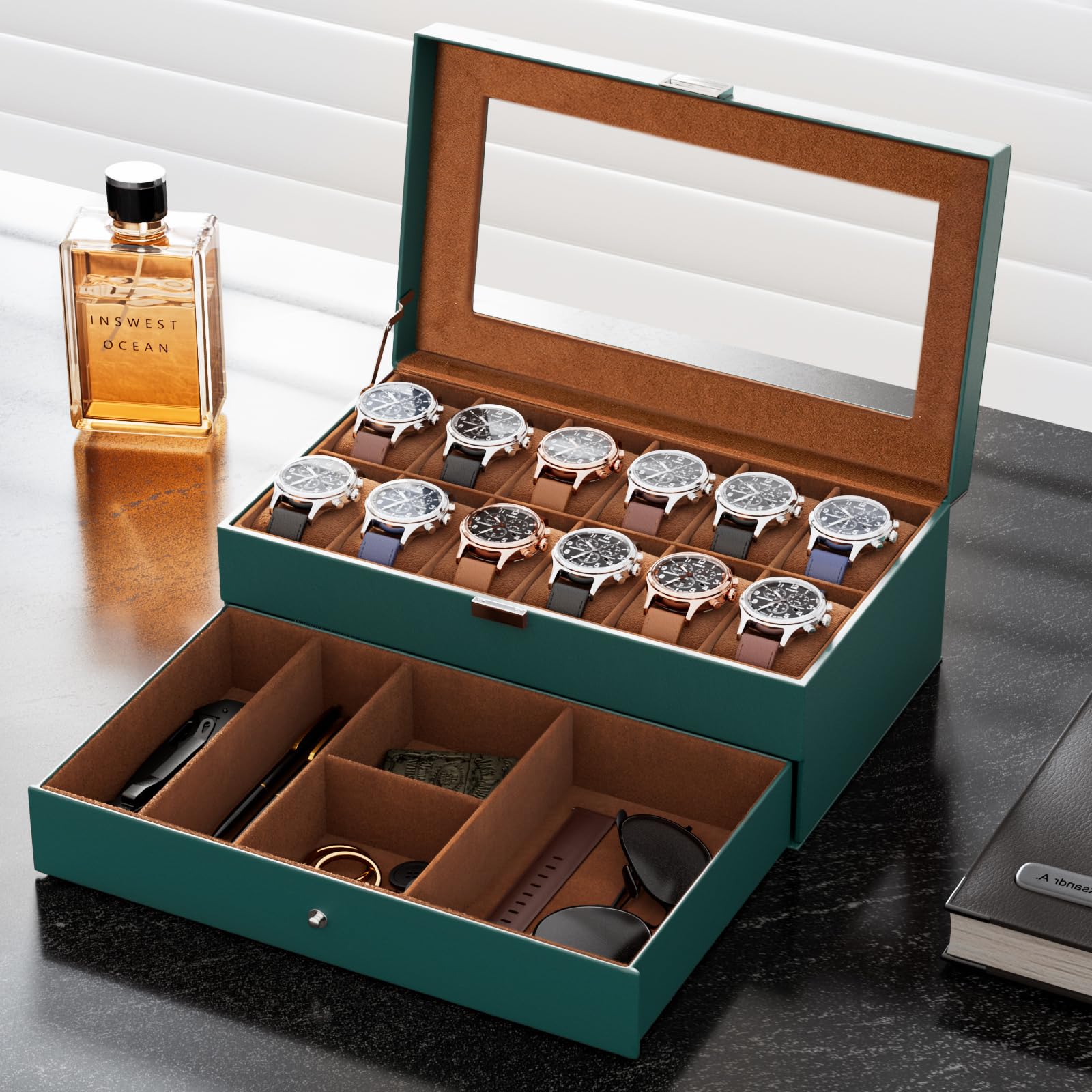 2-Layer PU Leather Watch Case for Watches & Accessories