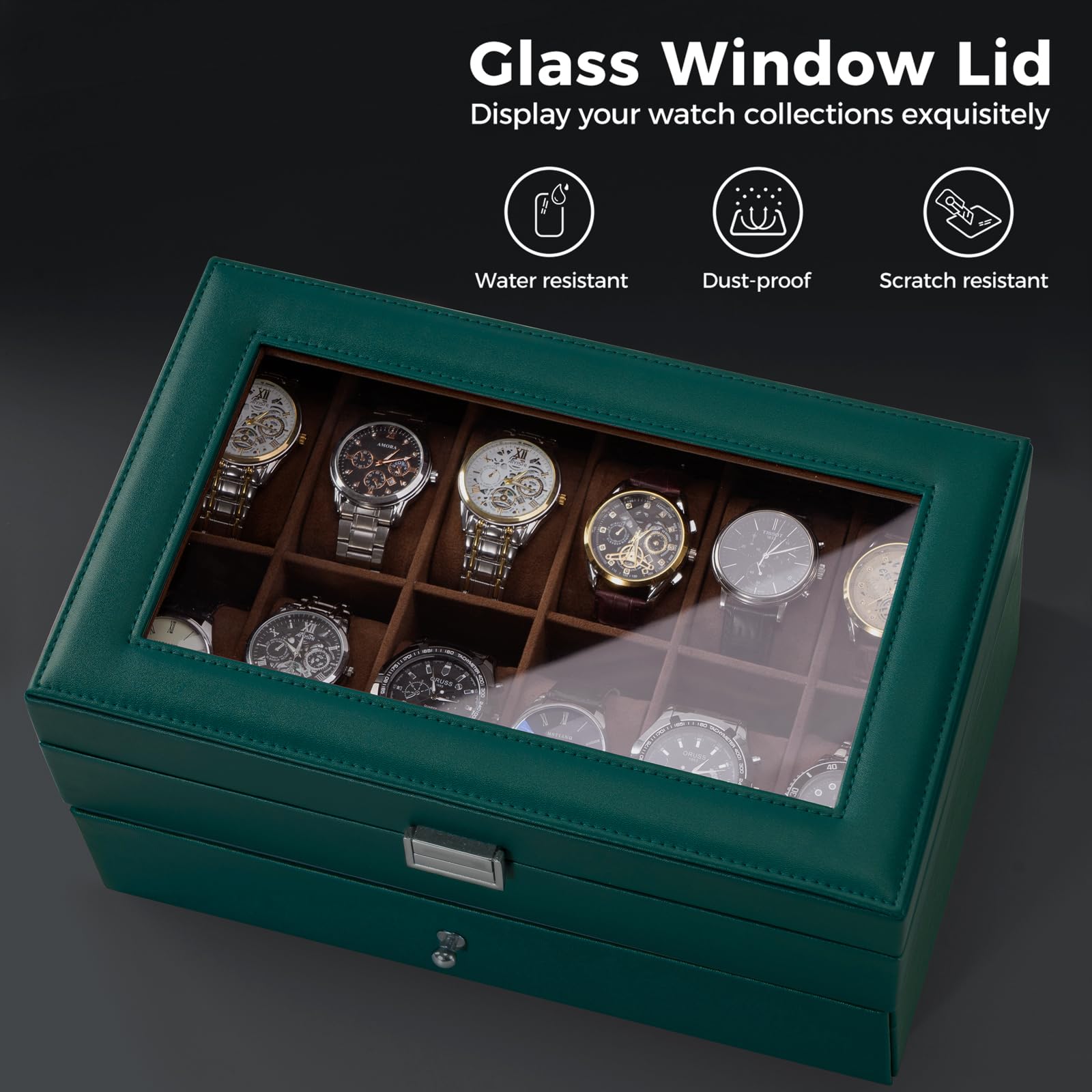 2-Layer PU Leather Watch Case for Watches & Accessories