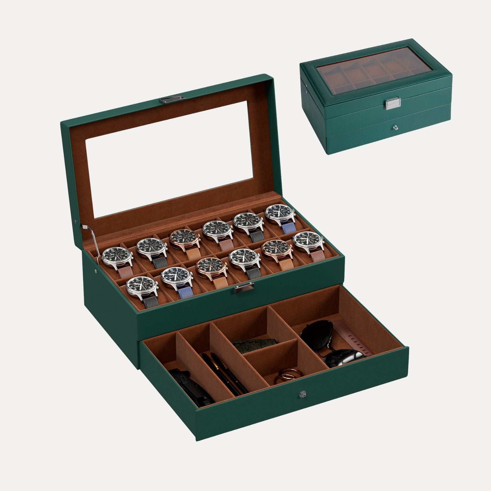 2-Layer PU Leather Watch Case for Watches & Accessories