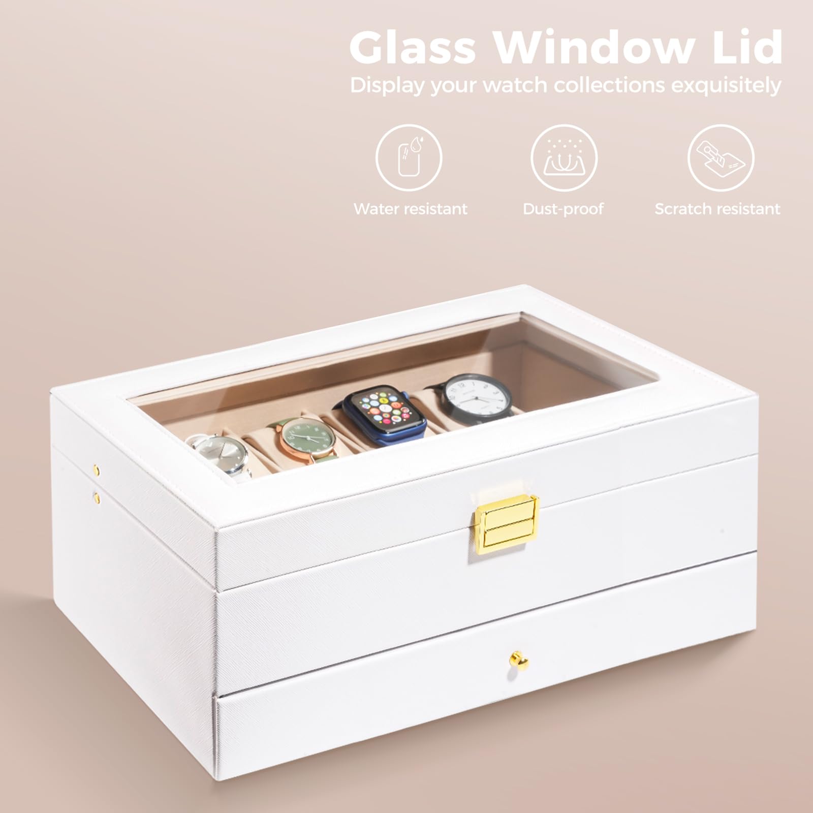 2-Layer PU Leather Watch Case for Watches & Accessories