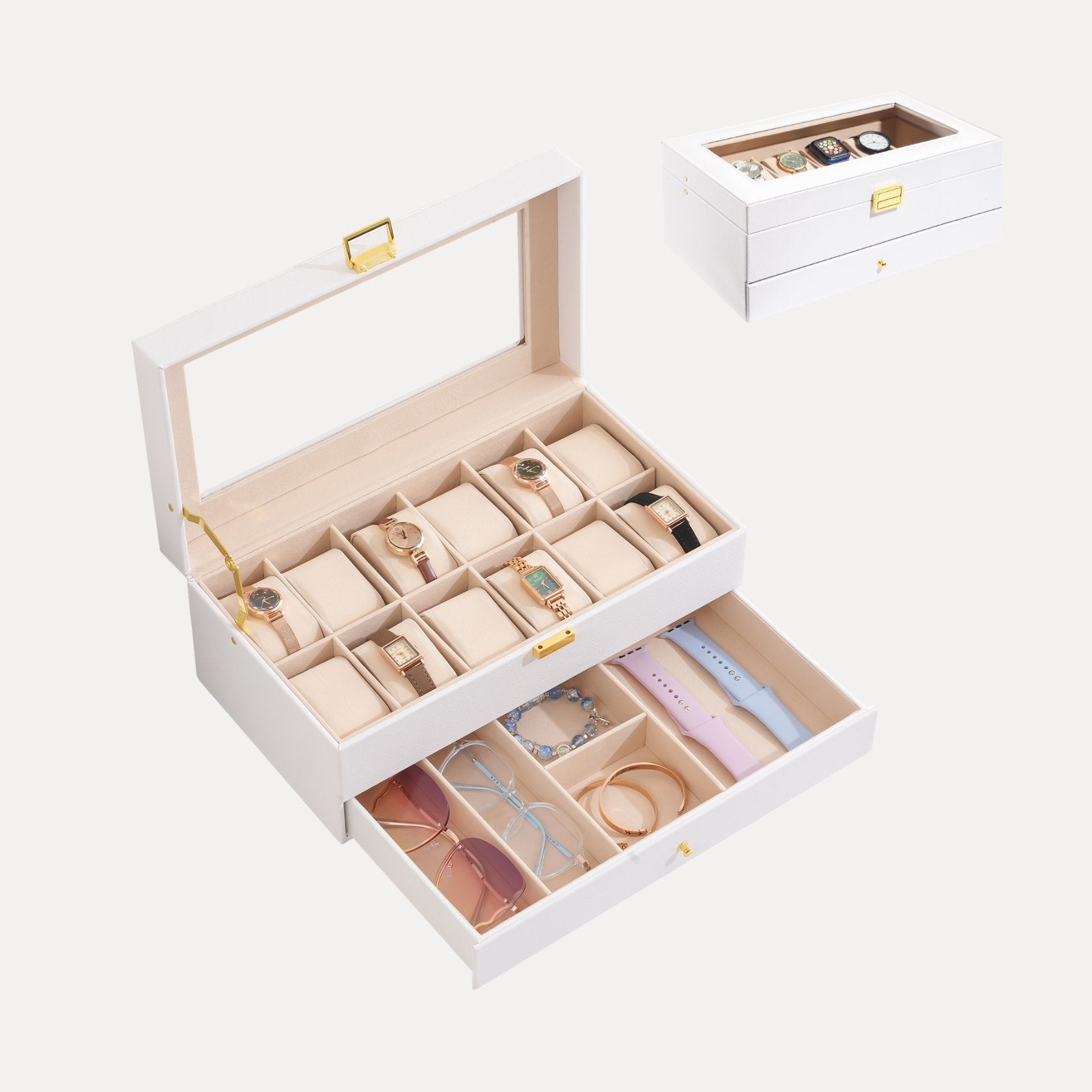 2-Layer PU Leather Watch Case for Watches & Accessories