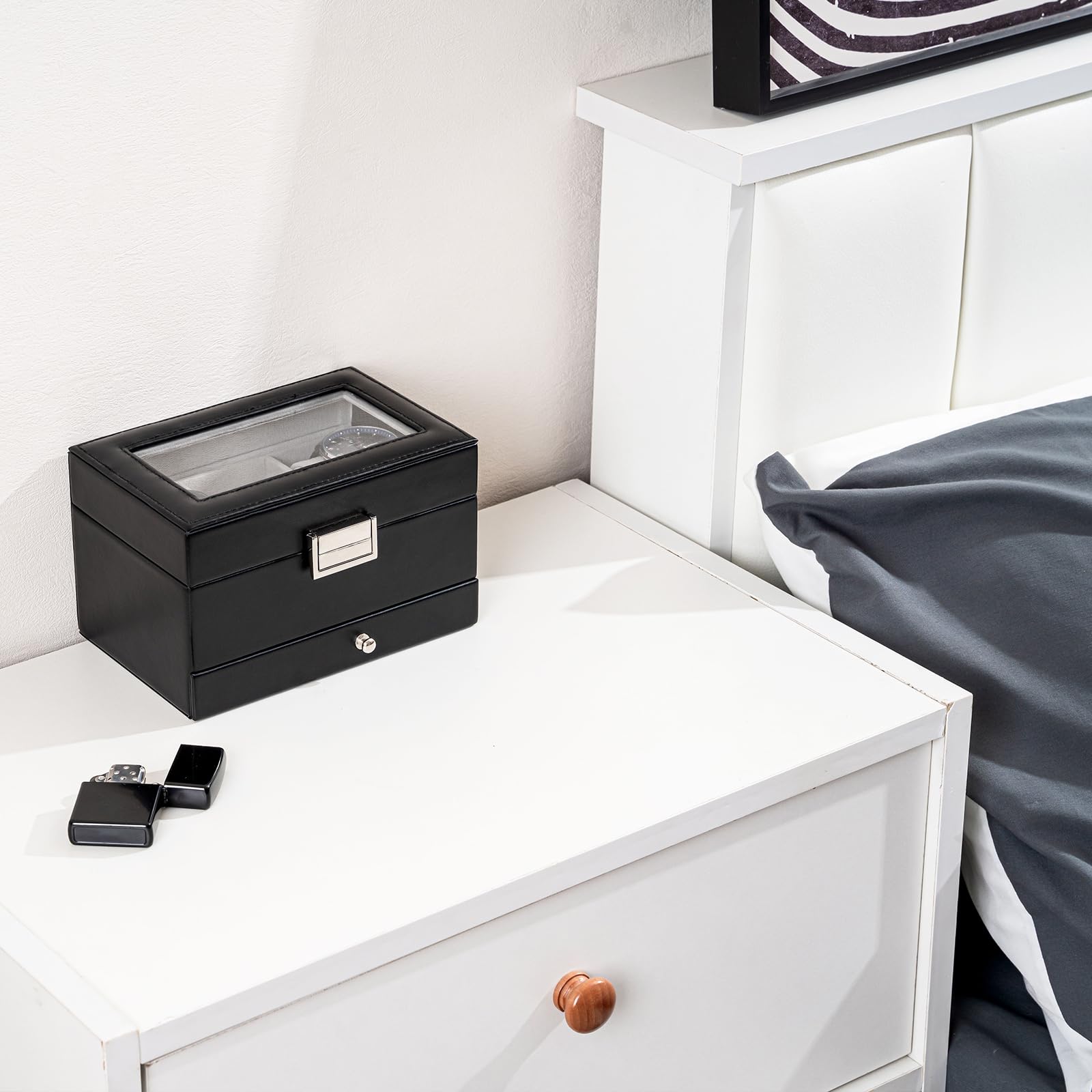 2-Layer PU Leather Watch Case for Watches & Accessories