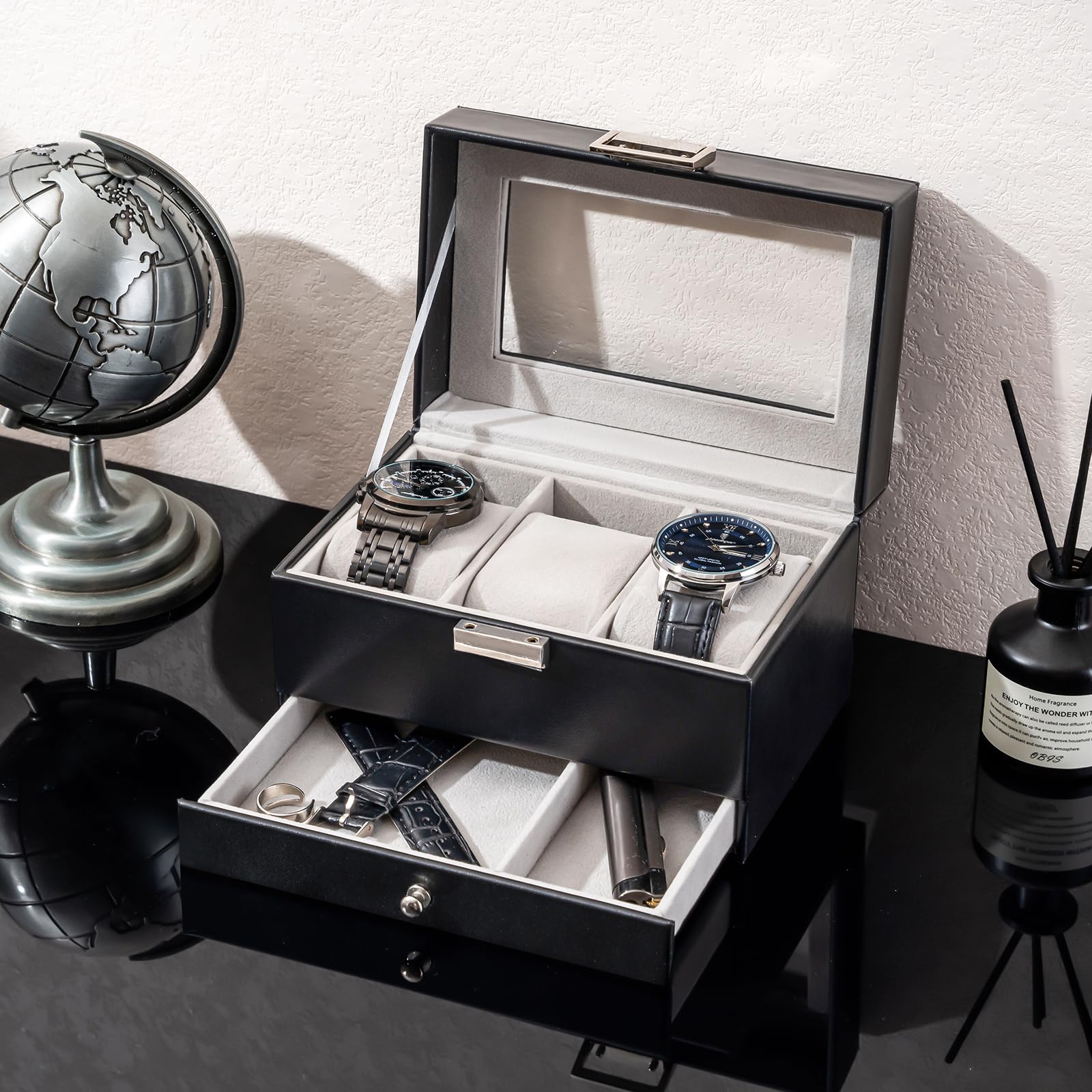 2-Layer PU Leather Watch Case for Watches & Accessories