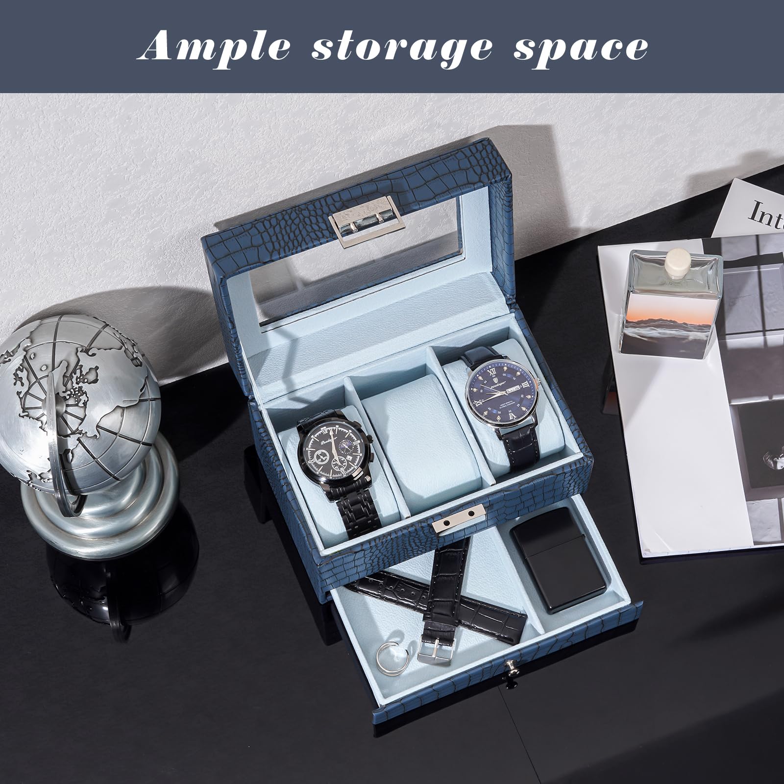 2-Layer PU Leather Watch Case for Watches & Accessories