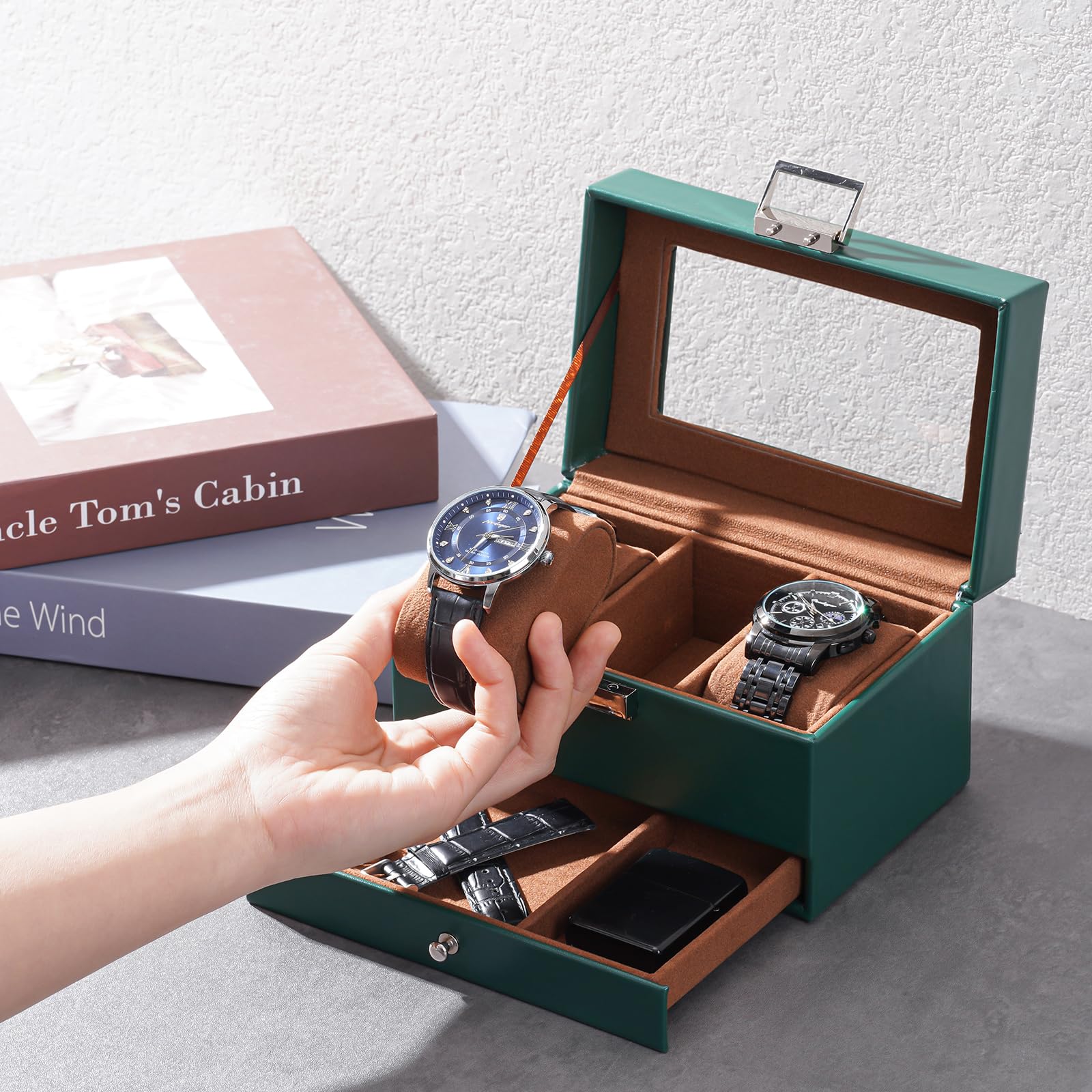 2-Layer PU Leather Watch Case for Watches & Accessories