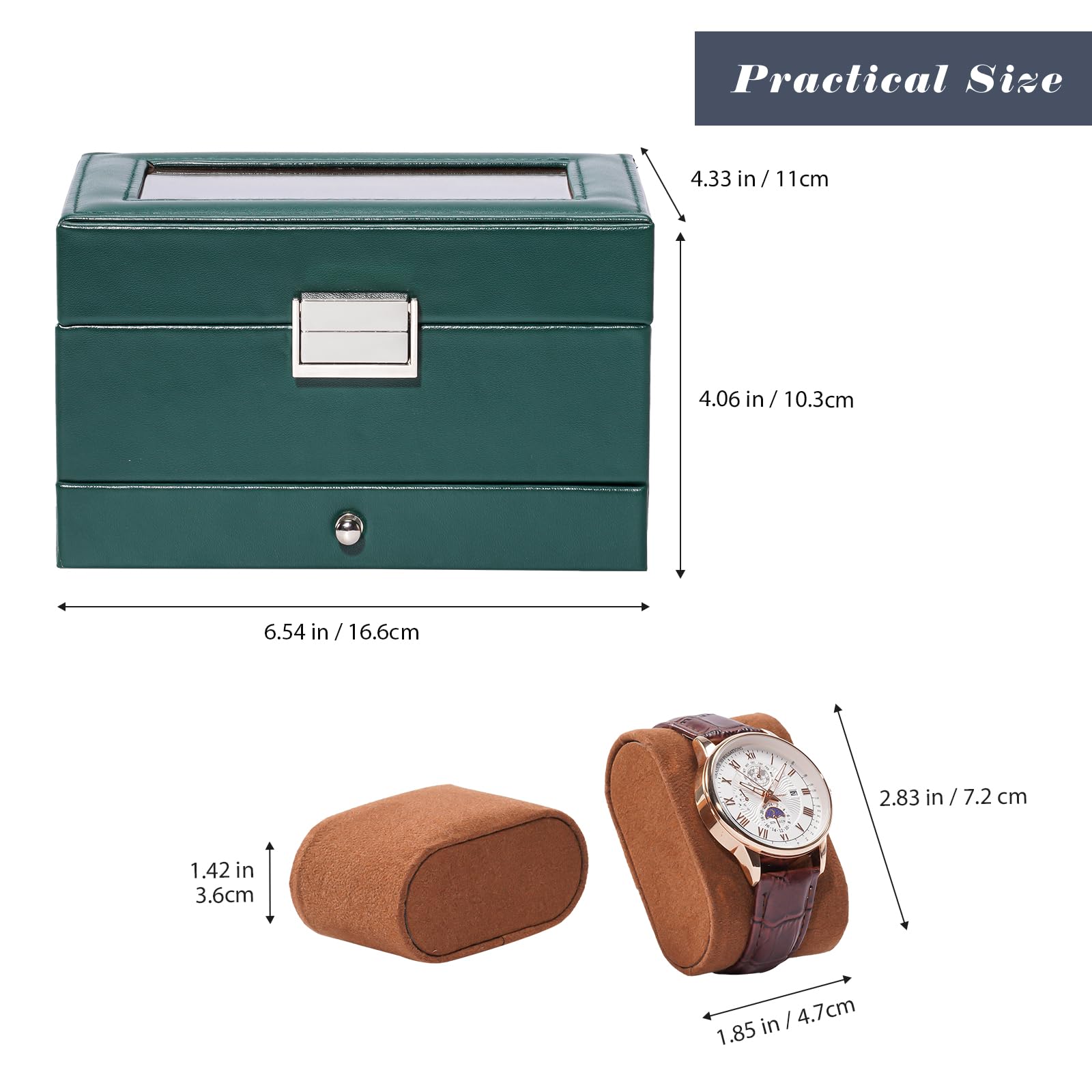 2-Layer PU Leather Watch Case for Watches & Accessories