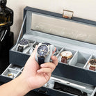 6 Slot 2-Layer Watch Display Case with Drawer