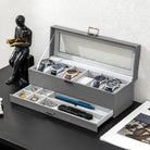 6 Slot 2-Layer Watch Display Case with Drawer