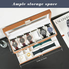 6 Slot 2-Layer Watch Display Case with Drawer