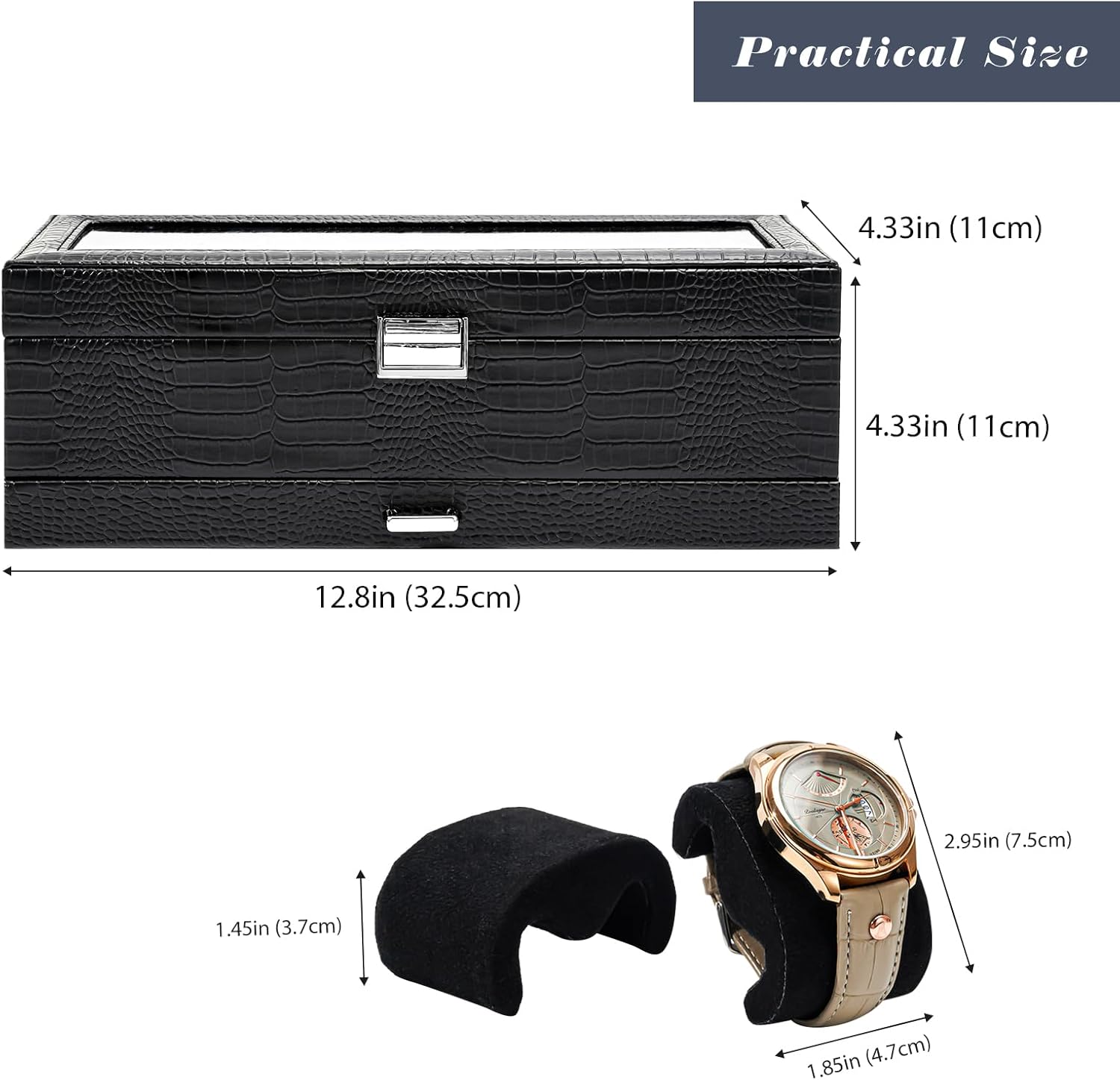 6 Slot 2-Layer Watch Display Case with Drawer