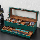 6 Slot 2-Layer Watch Display Case with Drawer