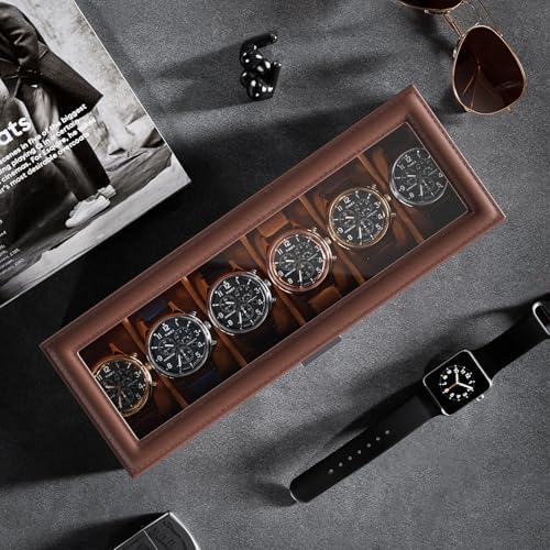 6 Slot Watch Display Case with Drawer
