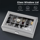 12-Slot Watch Box with Clear Display Window