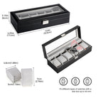 6 Slot Watch Display Case with Glass Lid