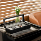 6 Slot Watch Display Case with Glass Lid