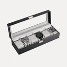 6 Slot Watch Display Case with Glass Lid