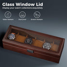 6 Slot Watch Display Case with Glass Lid
