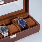 6 Slot Watch Display Case with Glass Lid