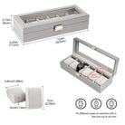6 Slot Watch Display Case with Glass Lid