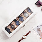 6 Slot Watch Display Case with Glass Lid