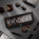 6 Slot Watch Display Case with Glass Lid
