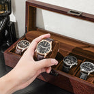 6 Slot Watch Display Case with Glass Lid