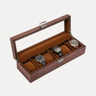 6 Slot Watch Display Case with Glass Lid